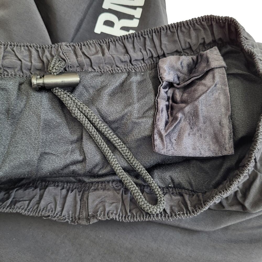 US Army PT Shorts Large Black Old Style Reflective Logo Nylon Lined - Picture 5 of 5